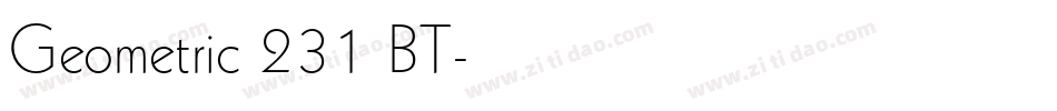 Geometric 231 BT字体转换